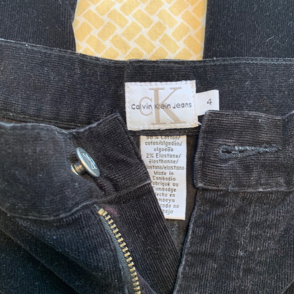 Calvin Klein Corduroy Bootcut Black Jeans SZ 4 - Picture 4 of 4